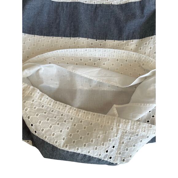 TALBOTS | Petite Chambray & Eyelet Midi Dress Beachy 4th of July | Size 6P - Picture 5 of 6